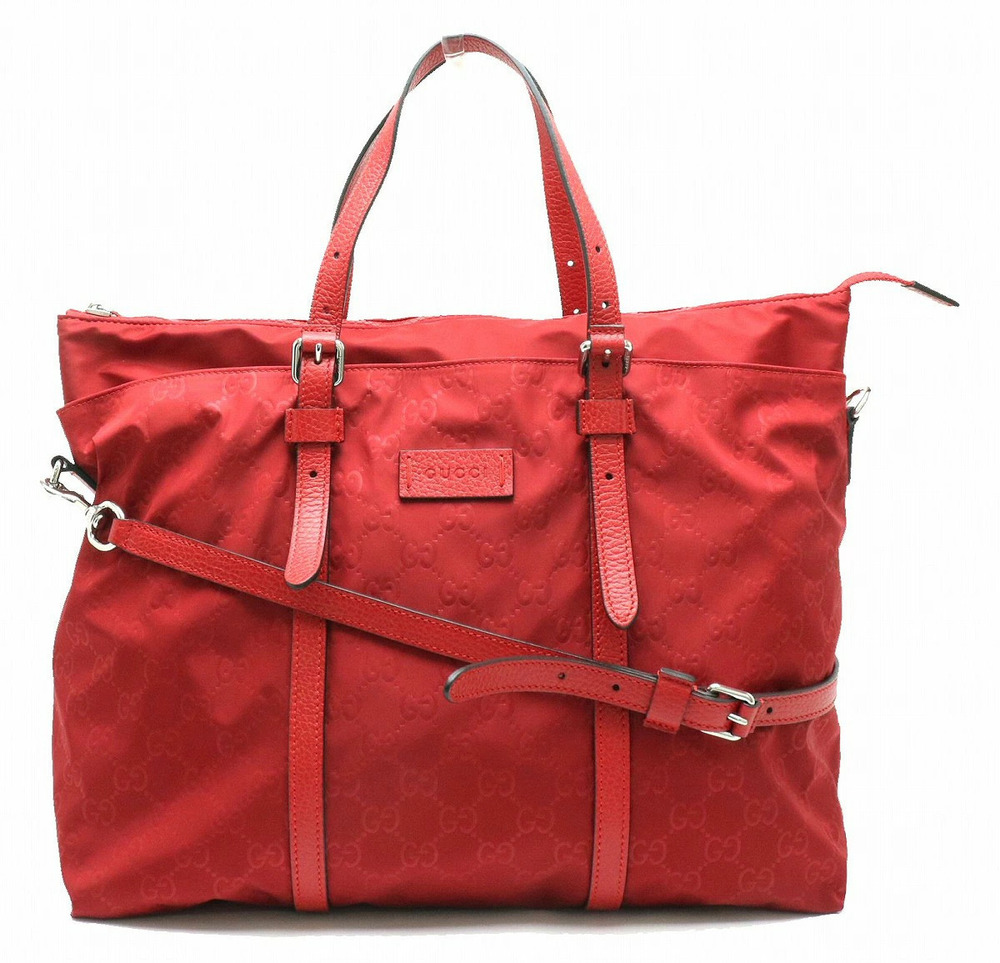 Gucci GG Tote Bag Crossbody Red Leather